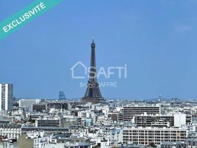Paris 15e, vue Tour Eiffel, T4/80 m², comme neuf, 3 CH, terrasse 9 m², parking, 80 mt2, 2 chambres
